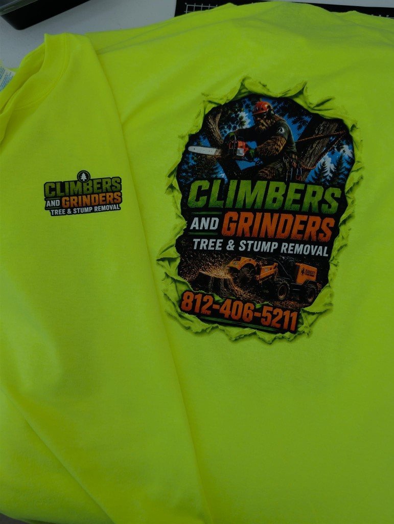 Climbers and Grinders hi-vis branded work shirts