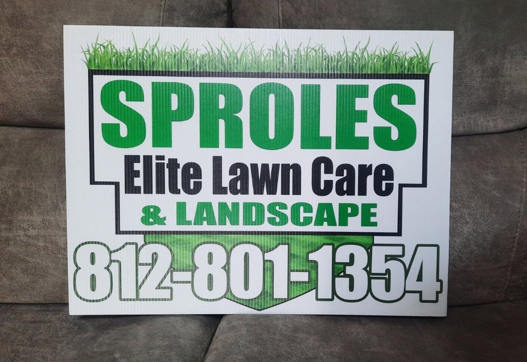 Sproles Elite Lawn Care and Landscape yard sign